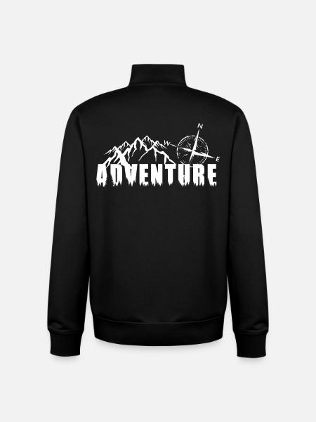 Adventure_Berge - Sweat zippé unisexe en coton bio Stanley/Stella - noir