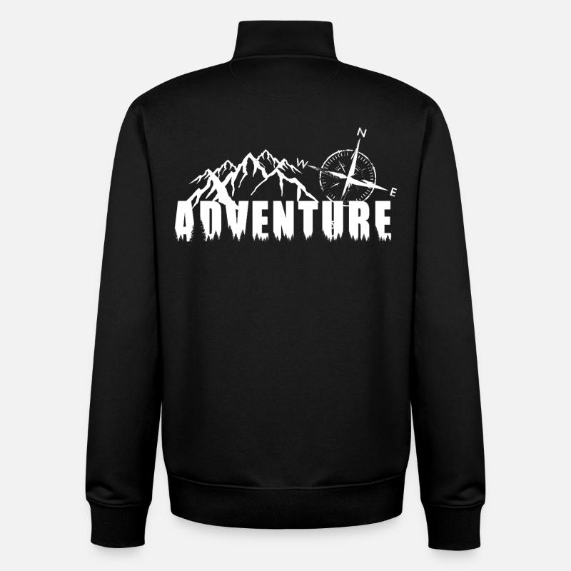 Adventure_Berge - Sweat zippé unisexe en coton bio Stanley/Stella - noir
