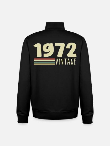 1972-Anniversary-1972-Retro-1972 - Unisex Organic Zip Sweatshirt by Stanley/Stella - black
