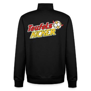 Teufelskicker Logoschriftzug Mit Fußball - Unisex Organic Zip Sweatshirt von Stanley/Stella - Schwarz - Hinten - AI Model Male 185 light (185cm)