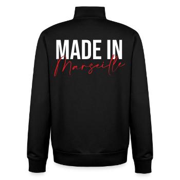 Made in Marseille - Sweat zippé unisexe en coton bio Stanley/Stella - noir - Dos - AI Model Male 185 light (185cm)