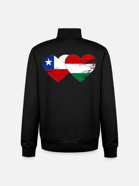 Bolivien_Ungarn_Flagge_Herz_used - Unisex Organic Zip Sweatshirt von Stanley/Stella - Schwarz