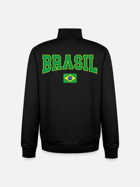 Brasil Block Letters with Flag - Unisex Organic Zip Sweatshirt by Stanley/Stella - black