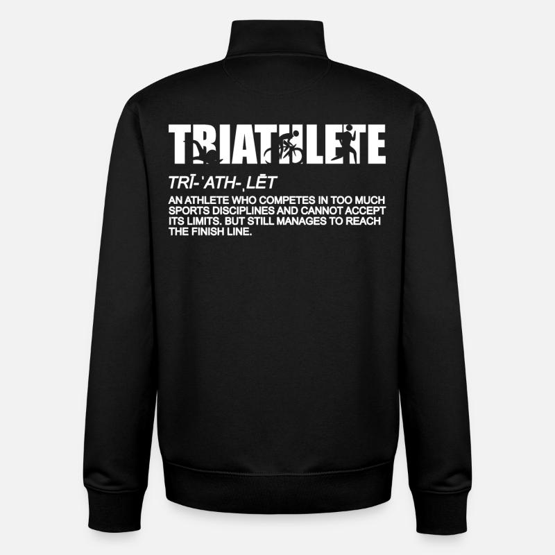 Importance du triathlon - Sweat zippé unisexe en coton bio Stanley/Stella - noir