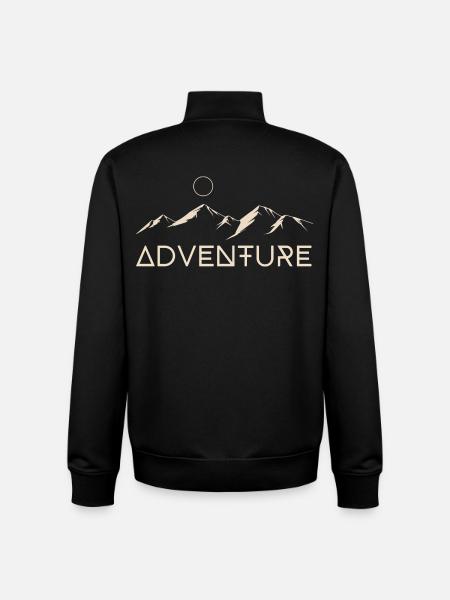 Adventure Mountains Moon - Unisex Organic Zip Sweatshirt by Stanley/Stella - black