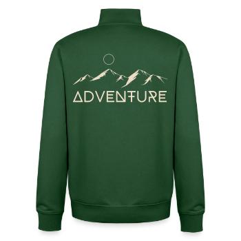 Adventure Mountains Moon - Unisex Organic Zip Sweatshirt by Stanley/Stella - bottle green - Back - AI Model Male 185 dark (185cm)