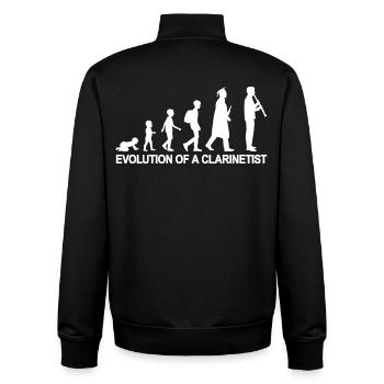 Entwicklung eines Klarinettisten - Unisex Organic Zip Sweatshirt von Stanley/Stella - Schwarz - Hinten - AI Model Male 185 light (185cm)
