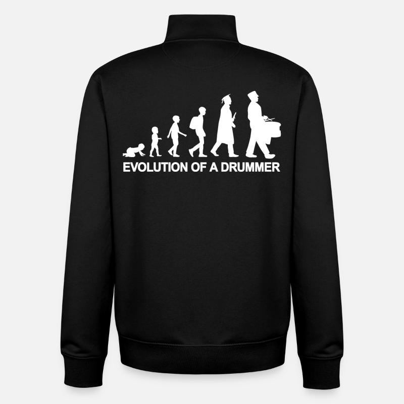 Drummer Evolution - Unisex Organic Zip Sweatshirt by Stanley/Stella - black