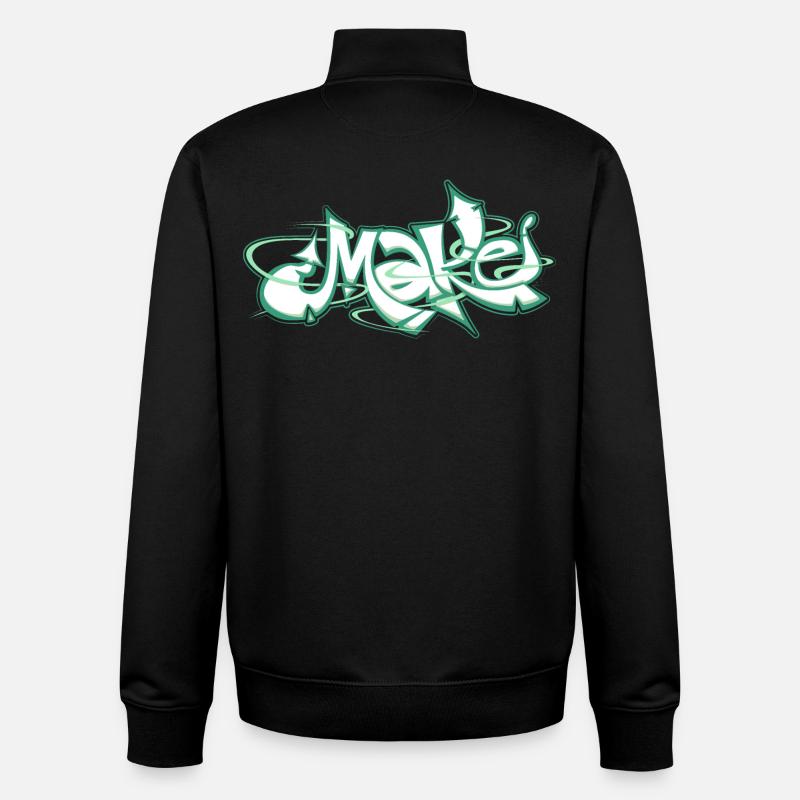 Le mot vert fait des graffitis - Sweat zippé unisexe en coton bio Stanley/Stella - noir