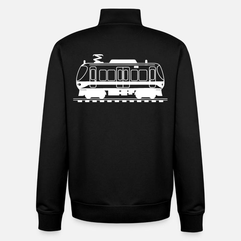 Eisenbahn Zeichnung - Unisex Organic Zip Sweatshirt von Stanley/Stella - Schwarz