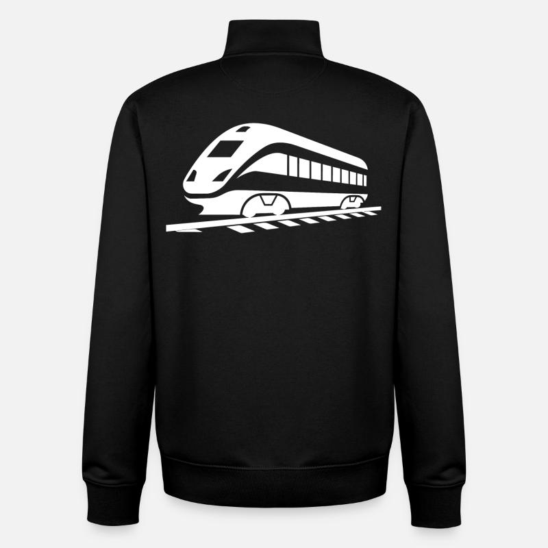 Eisenbahn Zeichnung - Unisex Organic Zip Sweatshirt von Stanley/Stella - Schwarz