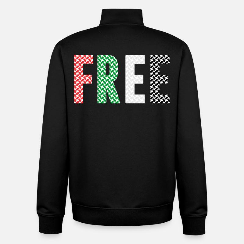 Palestine libre - Sweat zippé unisexe en coton bio Stanley/Stella - noir