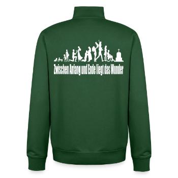 Vielfalt der Gemeinschaft Lebenswege - Unisex Organic Zip Sweatshirt von Stanley/Stella - Flaschengrün - Hinten - AI Model Male 185 dark (185cm)