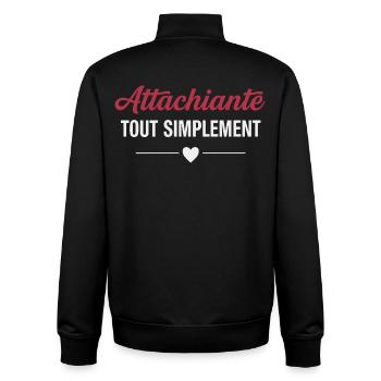 Simply endearing, feminine humour - Unisex Organic Zip Sweatshirt by Stanley/Stella - black - Back - AI Model Male 185 light (185cm)