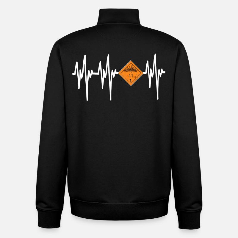 Heartbeat Pyro Danger - Unisex Organic Zip Sweatshirt von Stanley/Stella - Schwarz