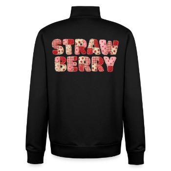 Faux Patchwork Erdbeerfrucht-Jahrgang - Unisex Organic Zip Sweatshirt von Stanley/Stella - Schwarz - Hinten - AI Model Male 185 light (185cm)