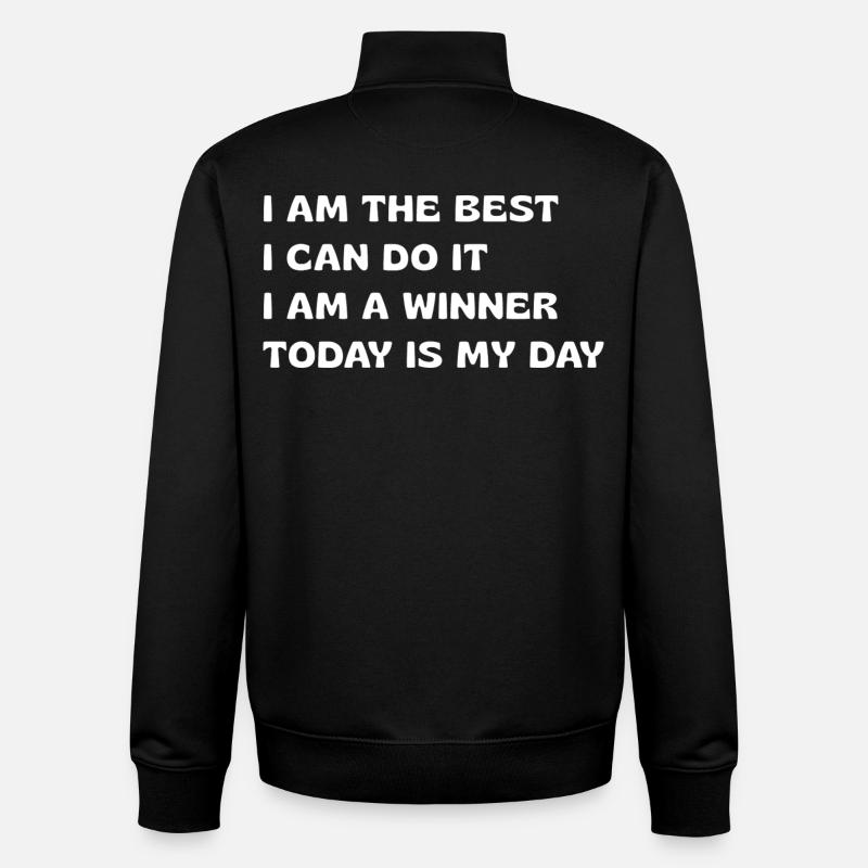 Powerful Affirmations - Unisex Organic Zip Sweatshirt by Stanley/Stella - black