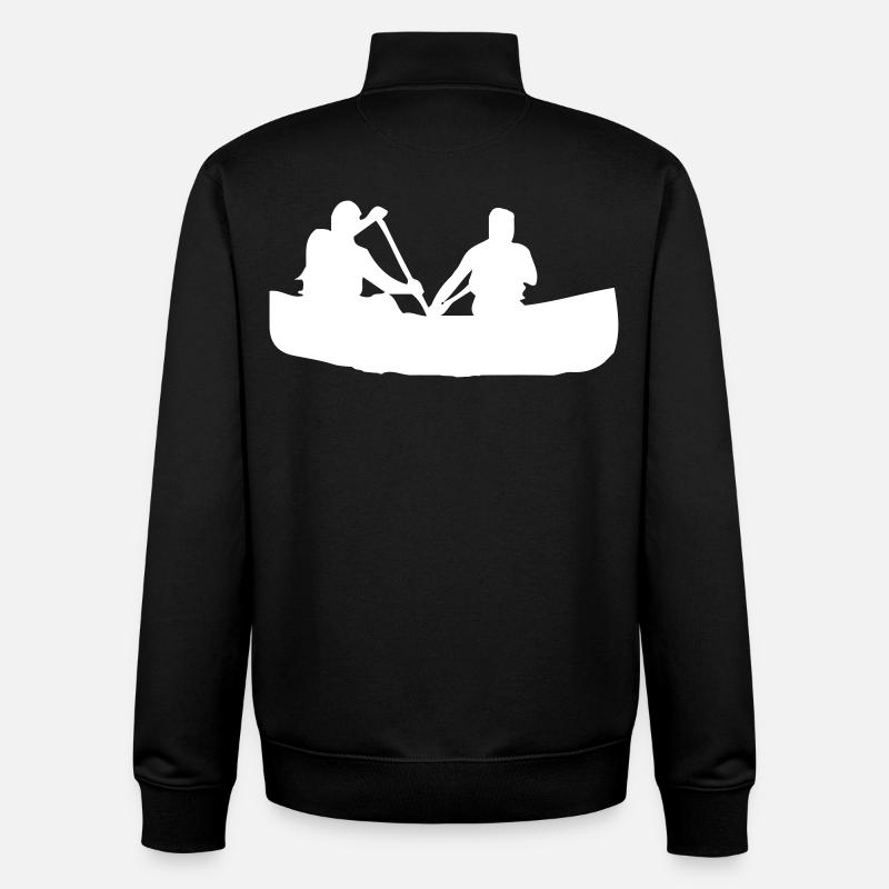 Canoë à rames - Design - Sweat zippé unisexe en coton bio Stanley/Stella - noir