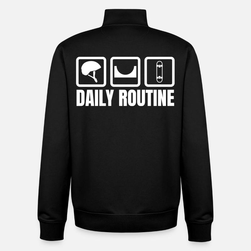 Routine du patineur - Sweat zippé unisexe en coton bio Stanley/Stella - noir