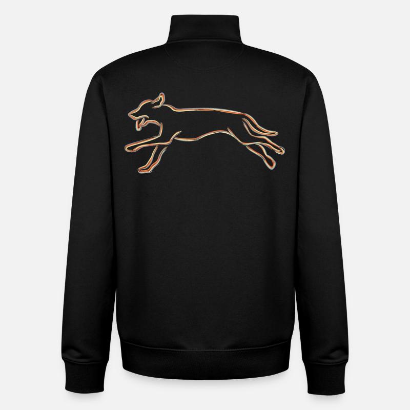 Dessin de chien - Sweat zippé unisexe en coton bio Stanley/Stella - noir