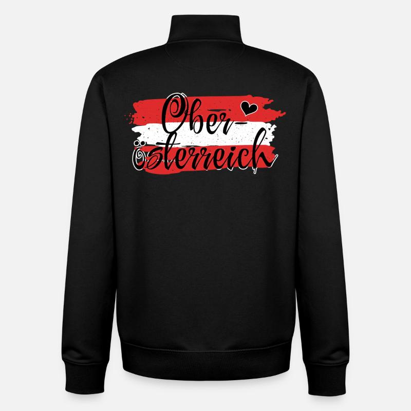 Drapeau Autriche Haute-Autriche - Sweat zippé unisexe en coton bio Stanley/Stella - noir