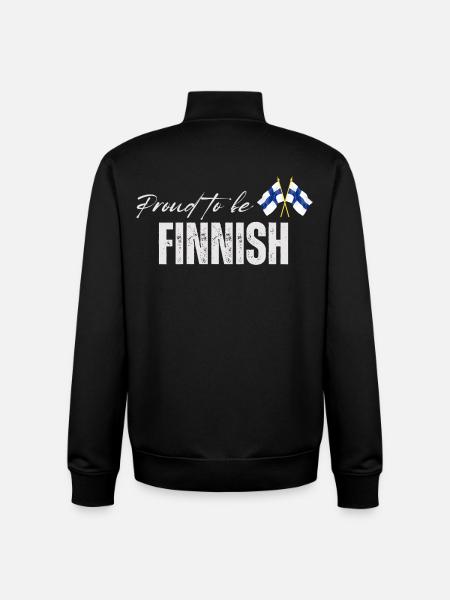 Proud Finn, I love Finland - Unisex Organic Zip Sweatshirt by Stanley/Stella - black