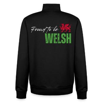 Stolzer Waliser, ich liebe Wales - Unisex Organic Zip Sweatshirt von Stanley/Stella - Schwarz - Hinten - AI Model Male 185 light (185cm)