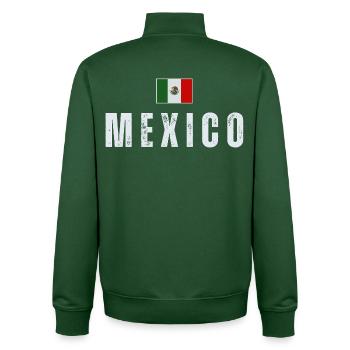 I love Mexico, flag of Mexico - Unisex Organic Zip Sweatshirt by Stanley/Stella - bottle green - Back - AI Model Male 185 dark (185cm)