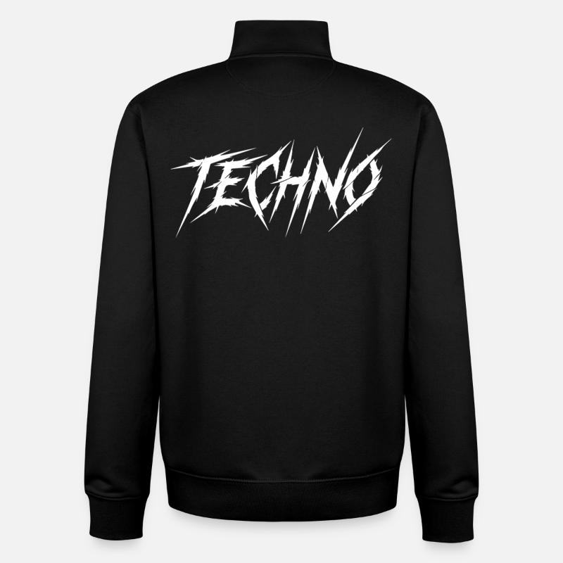 Techno Griffe Brutale - Sweat zippé unisexe en coton bio Stanley/Stella - noir