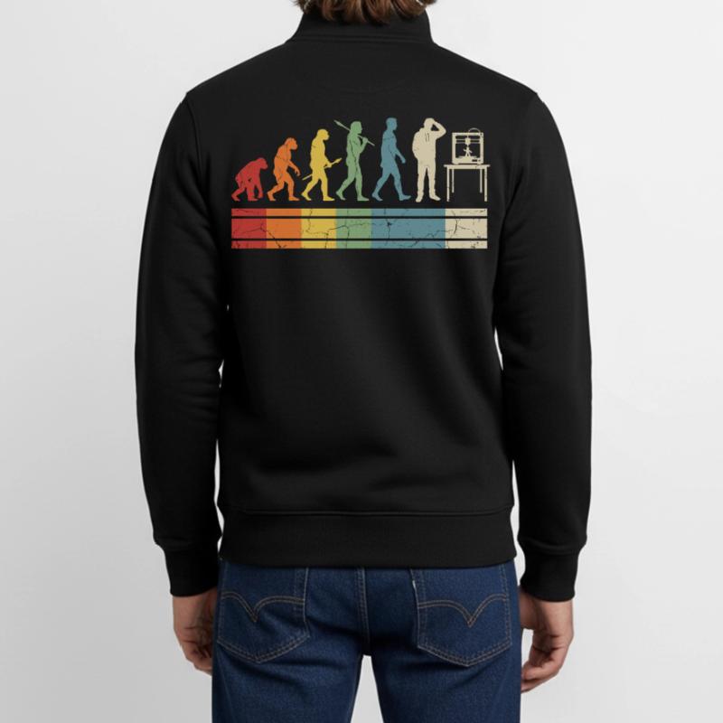 Évolution de l’impression 3D – Vintage Maker Design Sweat zippé unisexe en coton bio Stanley/Stella