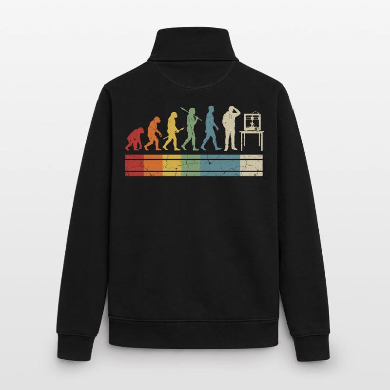 Évolution de l’impression 3D – Vintage Maker Design Sweat zippé unisexe en coton bio Stanley/Stella