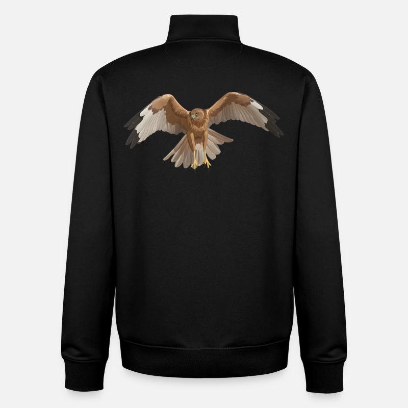 Cirque du busard des marais aeruginosus - Sweat zippé unisexe en coton bio Stanley/Stella - noir