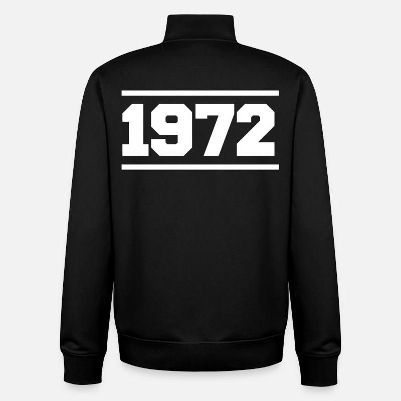 1972 Cadeau rétro 1972 - Sweat zippé unisexe en coton bio Stanley/Stella - noir