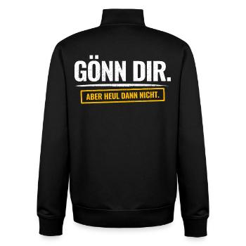 Gönn Dir. Aber Heul Dann Nicht. Lustiger Spruch - Unisex Organic Zip Sweatshirt von Stanley/Stella - Schwarz - Hinten - AI Model Male 185 light (185cm)