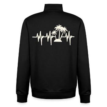 Vacances à la plage Heartbeat - Sweat zippé unisexe en coton bio Stanley/Stella - noir - Dos - AI Model Male 185 light (185cm)