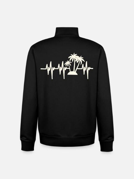 Heartbeat Beach Holiday - Unisex Organic Zip Sweatshirt by Stanley/Stella - black