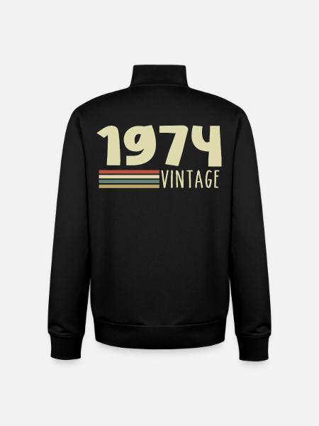 1974-Anniversary-1974-Retro-1974 - Unisex Organic Zip Sweatshirt by Stanley/Stella - black