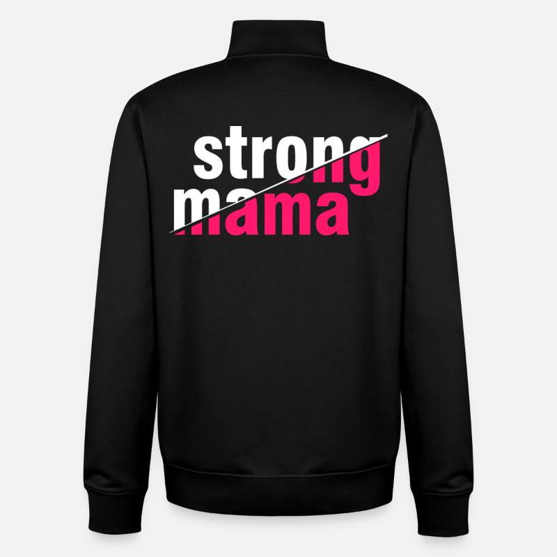 Starkes Mama-Hemd - Unisex Organic Zip Sweatshirt von Stanley/Stella - Schwarz