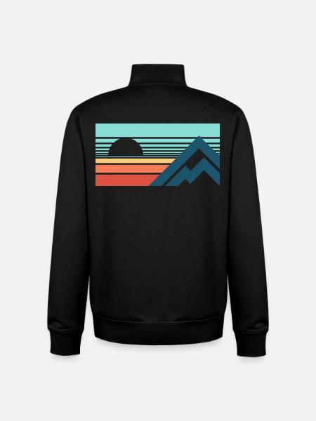 Mountains Sun Abstract - Unisex Organic Zip Sweatshirt von Stanley/Stella - Schwarz