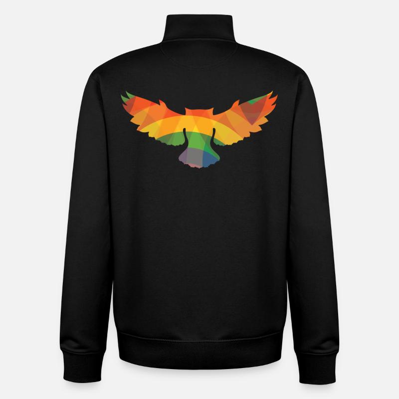 Farbige Eule - Unisex Organic Zip Sweatshirt von Stanley/Stella - Schwarz