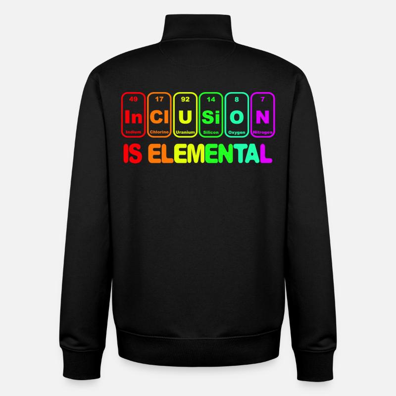 Inclusion is elementary # - Unisex Organic Zip Sweatshirt by Stanley/Stella - black