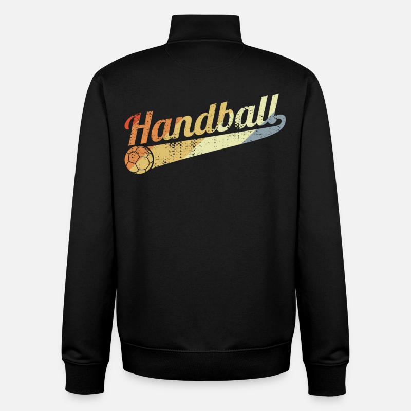 Vintage Handball - Unisex Organic Zip Sweatshirt von Stanley/Stella - Schwarz