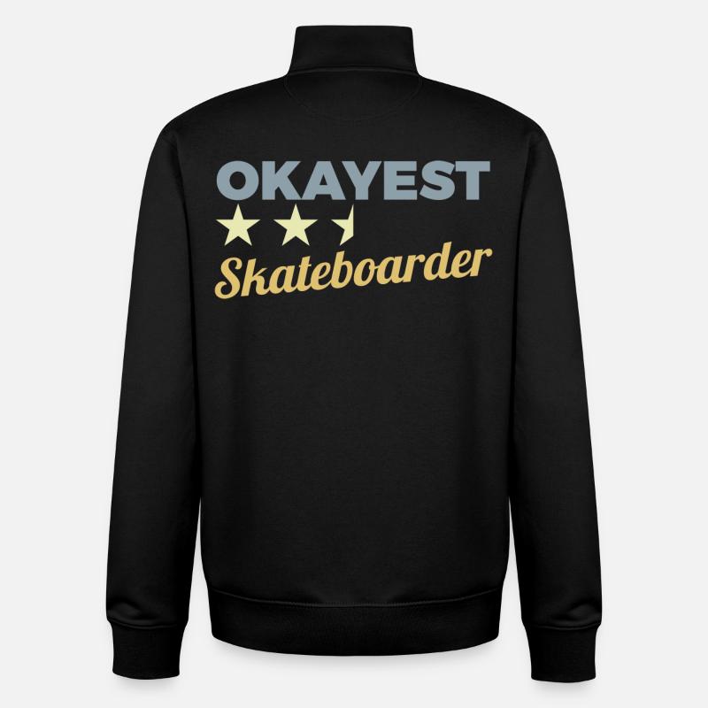 D’accord Skateboarder - Sweat zippé unisexe en coton bio Stanley/Stella - noir