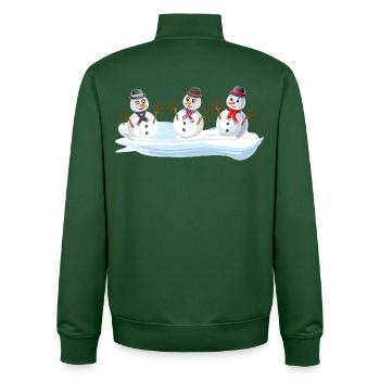 Snowmen - Snowman Christmas squad - Unisex Organic Zip Sweatshirt by Stanley/Stella - bottle green - Back - AI Model Male 185 dark (185cm)