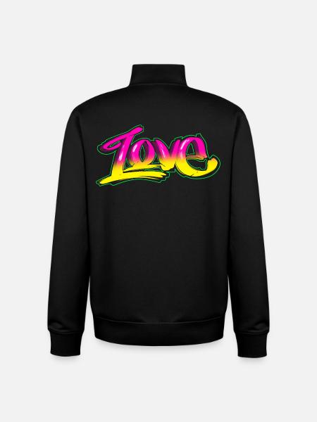 Graffiti Love - streetstyle design - Unisex Organic Zip Sweatshirt by Stanley/Stella - black