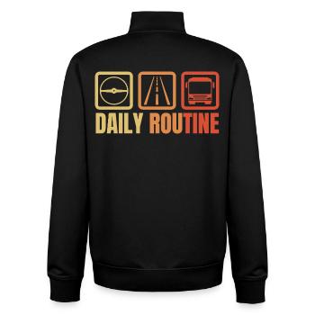 Busfahrer Tagesablauf - Unisex Organic Zip Sweatshirt von Stanley/Stella - Schwarz - Hinten - AI Model Male 185 light (185cm)