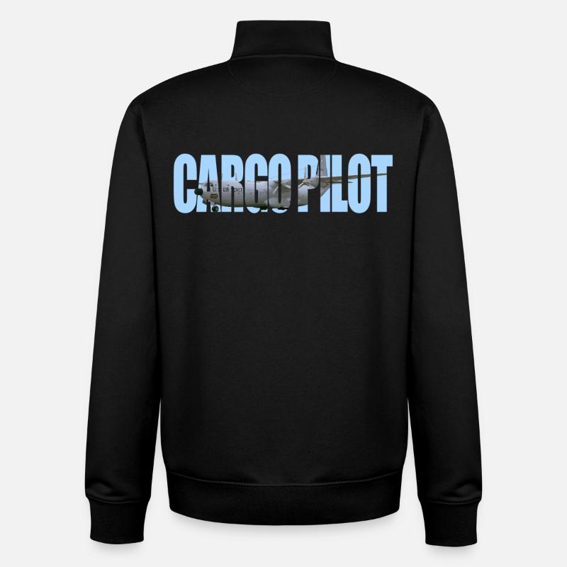 Pilote cargo C-133 - Sweat zippé unisexe en coton bio Stanley/Stella - noir