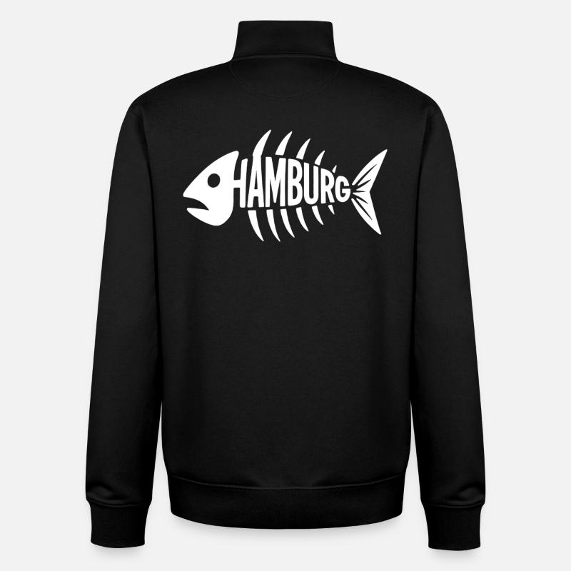 Hamburger Grätenkult - Unisex Organic Zip Sweatshirt von Stanley/Stella - Schwarz
