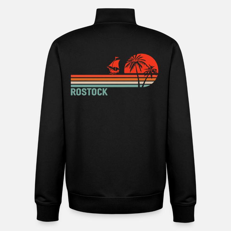 Rostocker Sunset Vibes - Unisex Organic Zip Sweatshirt von Stanley/Stella - Schwarz
