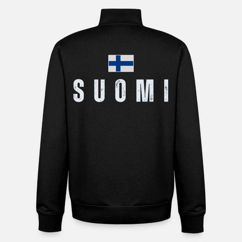 Finnish pride, made in Finland - Unisex Organic Zip Sweatshirt by Stanley/Stella - black